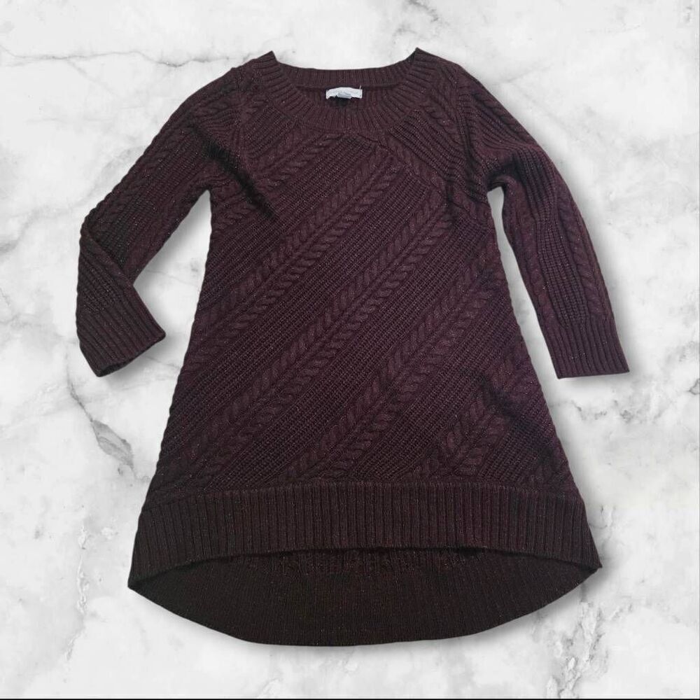 NY & Company Purple Sparkle Sweater Size Small